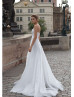 Ivory Lace Organza Scalloped Wedding Dress